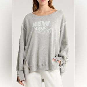 ▪️NWT Free People Graphic Camden Pullover in New York Combo